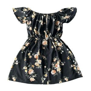 Justify Black Floral Off Shoulder‎ Whimsigoth Fairy babydoll Mini Dress Medium